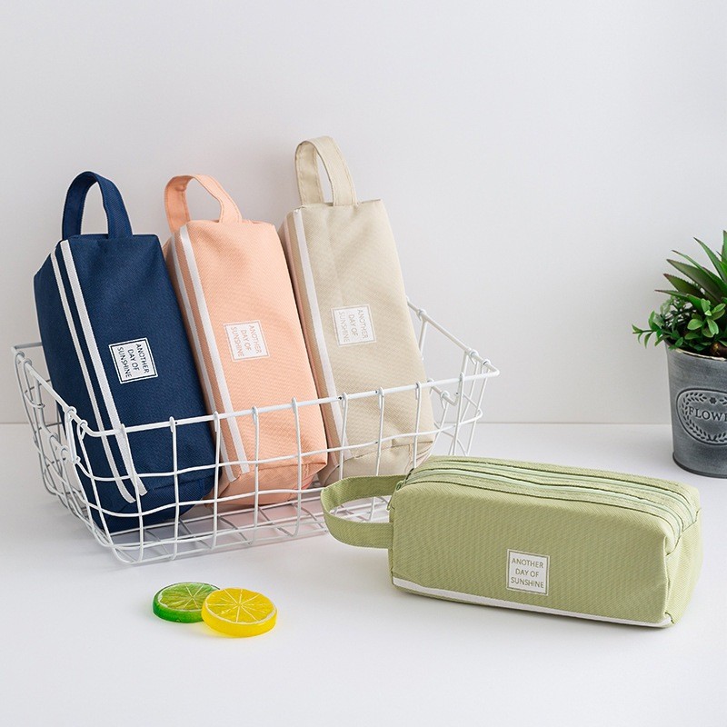 

Tempat Alat Tulis Kotak Penyimpanan 2 Pouch Stationery Dual Zipper