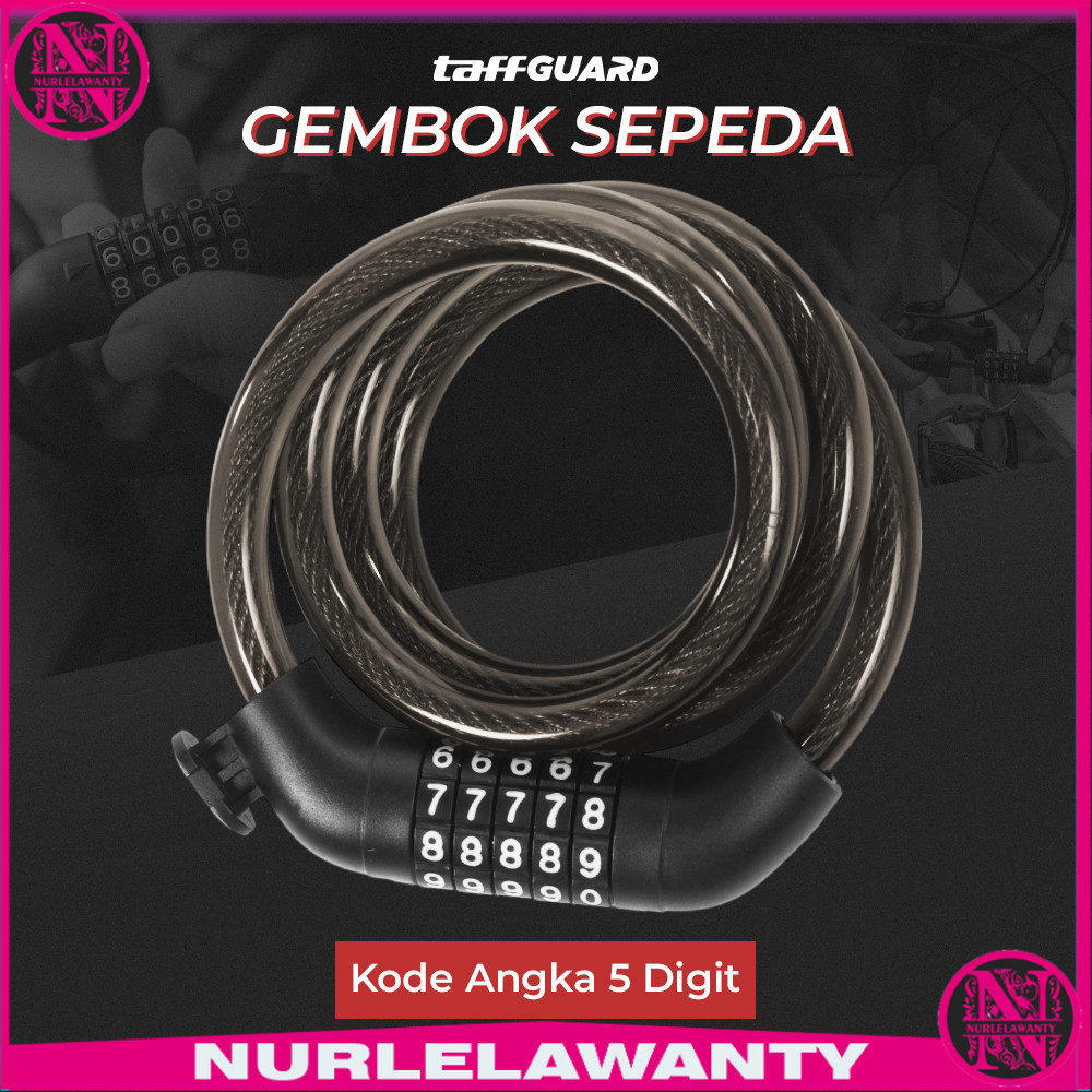

- TaffGUARD Gembok Sepeda Kode Kombinasi Angka 5 Digit - SJ008 -