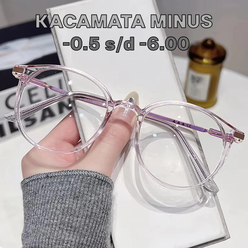 Kacamata Minus Fashion Korea Retro Anti Blue Light anti Radiasi Model Cat Eye gucc minus lens zhijin