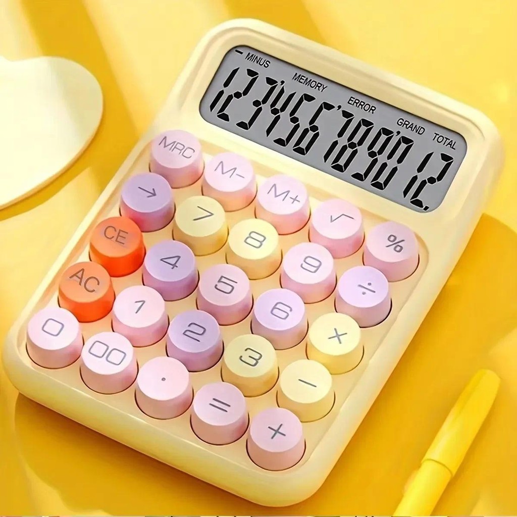 

candy color calculator, with large LCD screen, calculator button, calculator office or school, flexible keyboard calculator