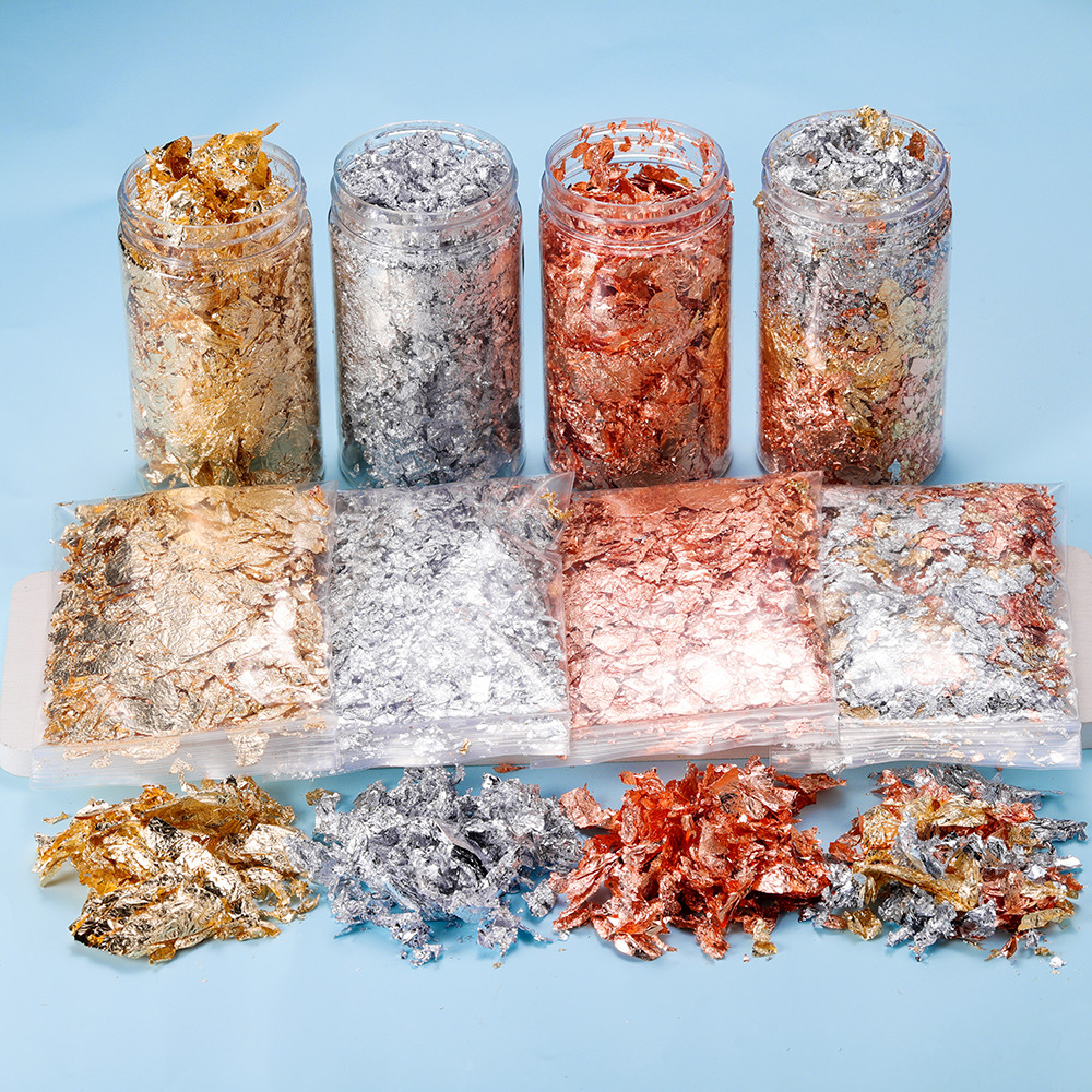 

2-10g Gold Leaf Flakes Sequins Glitters Epoxy Resin Filling Gold Foil Paper DIY Resin Silicone Mold Nail Art Jewelry Making