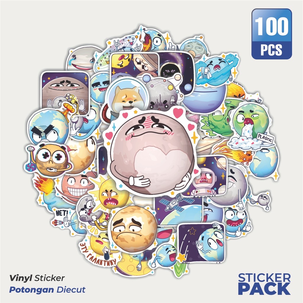 

Super Hemat! 100 PCS Stiker Parade Of Planets Waterproof Aesthetic- Untuk Laptop, Motor, dan Helm - Paper Stationery Pack