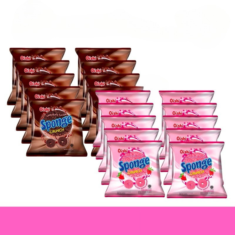 

(Renceng) Oishi Sponge Crunchy Renceng (Isi 10Pcs/Renceng) (10x22g) (2 Varian Rasa) BON