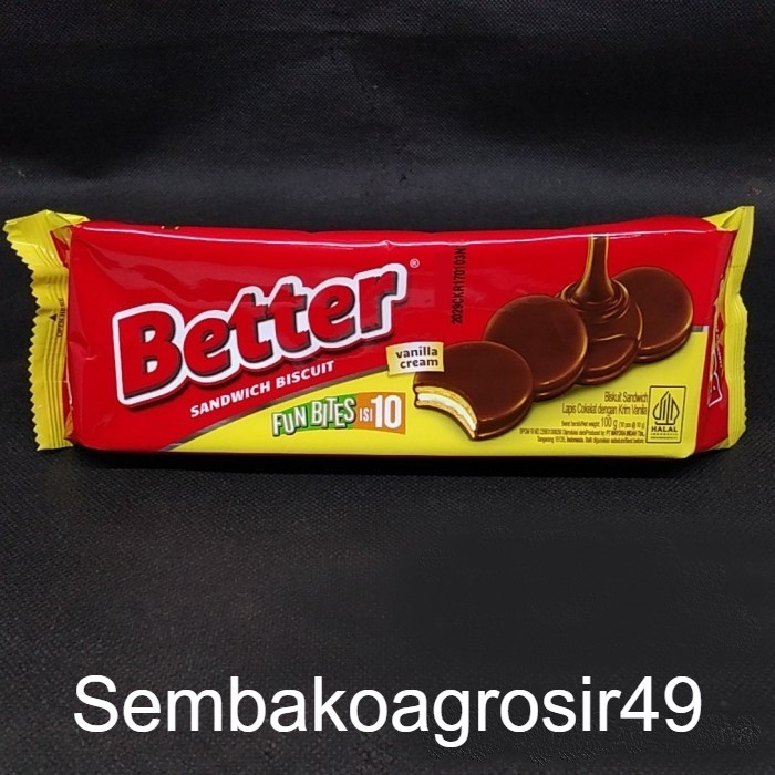 

SSG49 Better Sandwich Biscuit - Biskuit Vanilla Cream 100g (10pcs@10g)