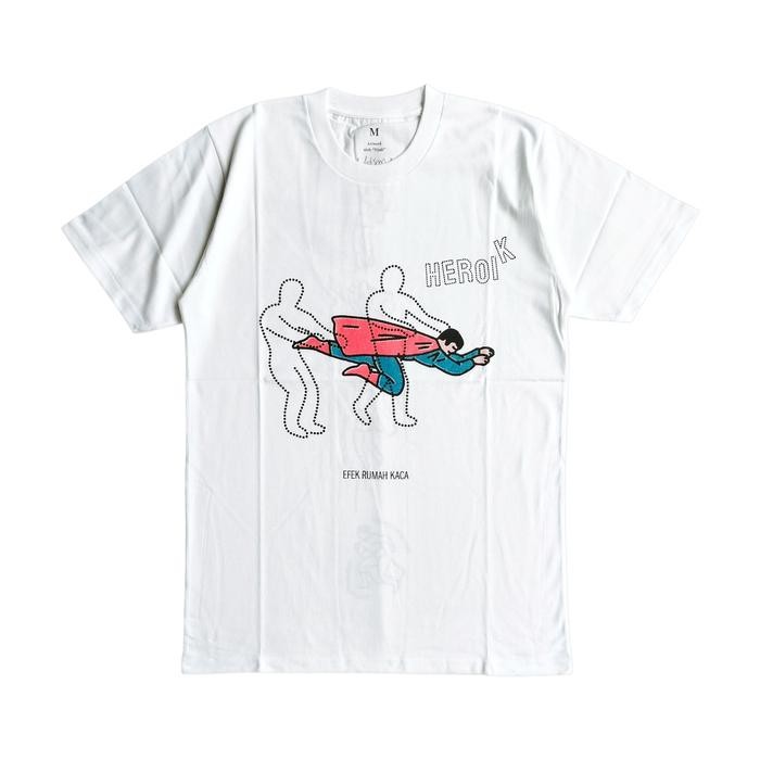 (COD) TSHIRT EFEK RUMAH KACA - HEROIK - Putih, M