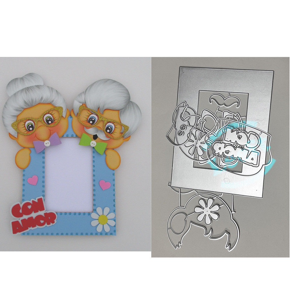 

24cm Grandparents Metal Cutting Die Stencil Template for DIY Embossing Paper Photo Gift Card Making Scrapbooking Dies New