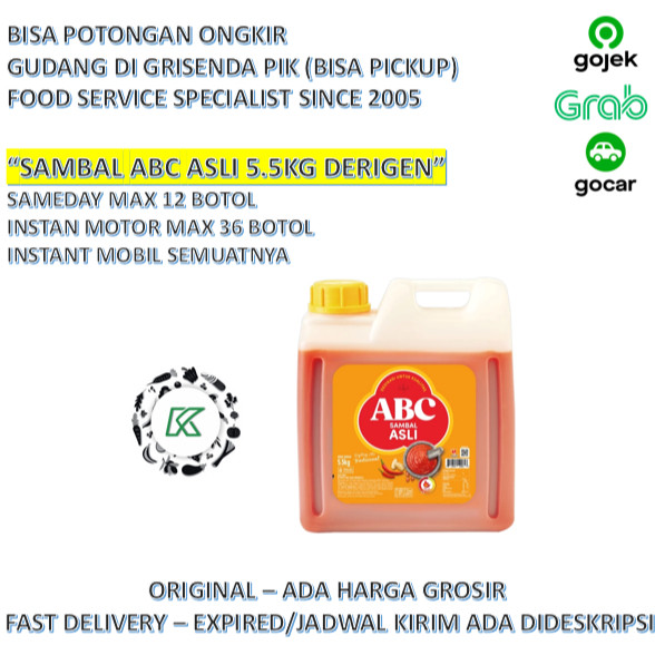 

Saus Sambal ABC Asli Jerigen 5.5kg / 6kg GOJEK