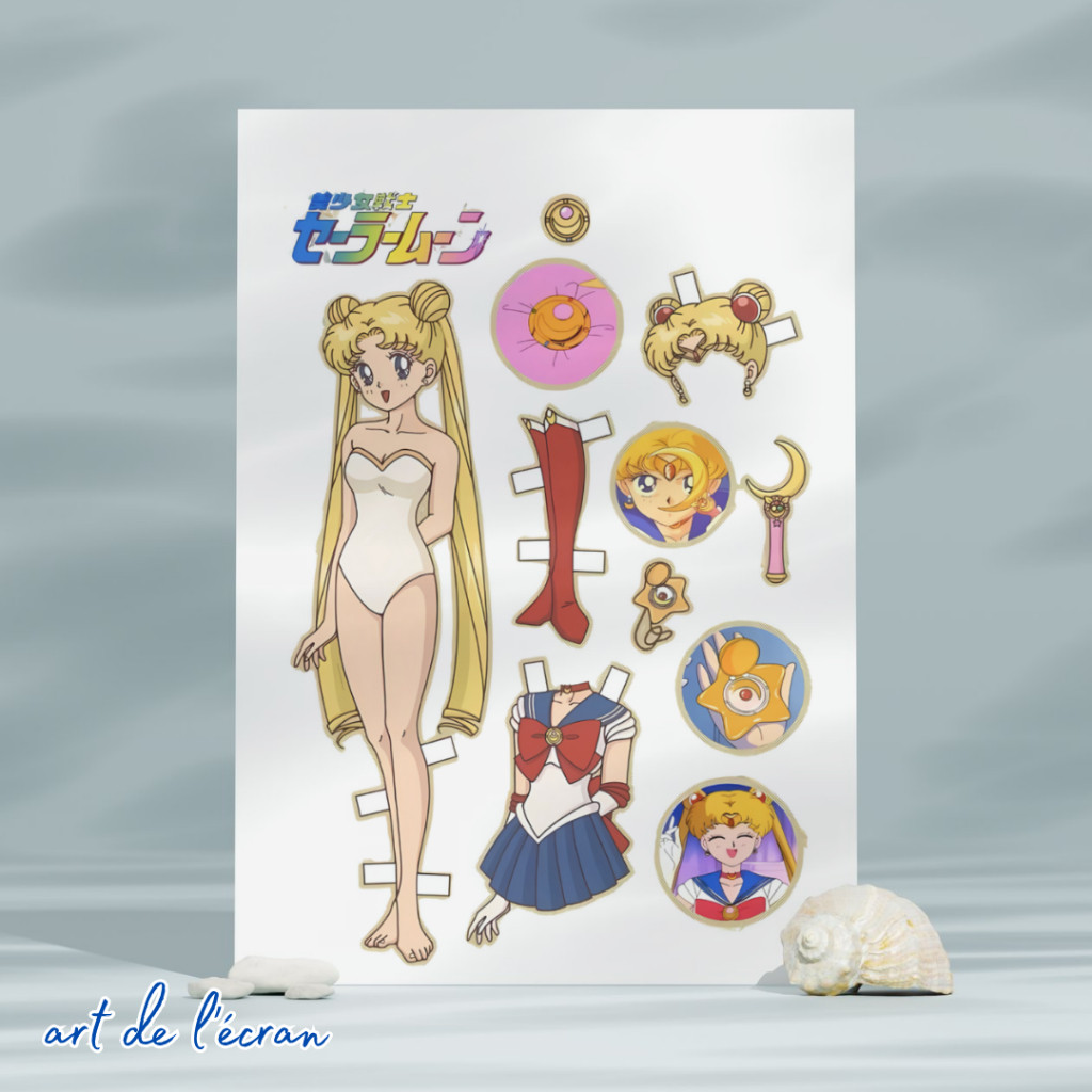 Bongkar Pasang Sailor Moon 2pcs - Paper Doll Sailor Moon - Baju Bajuan Bongkar Pasang Paper Doll Rep