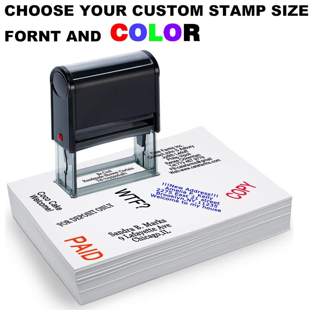 

Custom Self-Inking Stamp Customized LOGO Self-Inking Business Address Wax Seal Name Letter Handicrafts Personalize Rubber Stamps