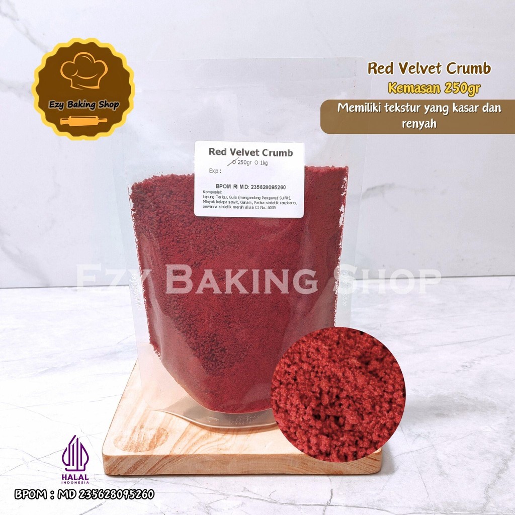

Gorero Biskuit Crumb Red Velvet 250gr - Remahan Biskuit Halus