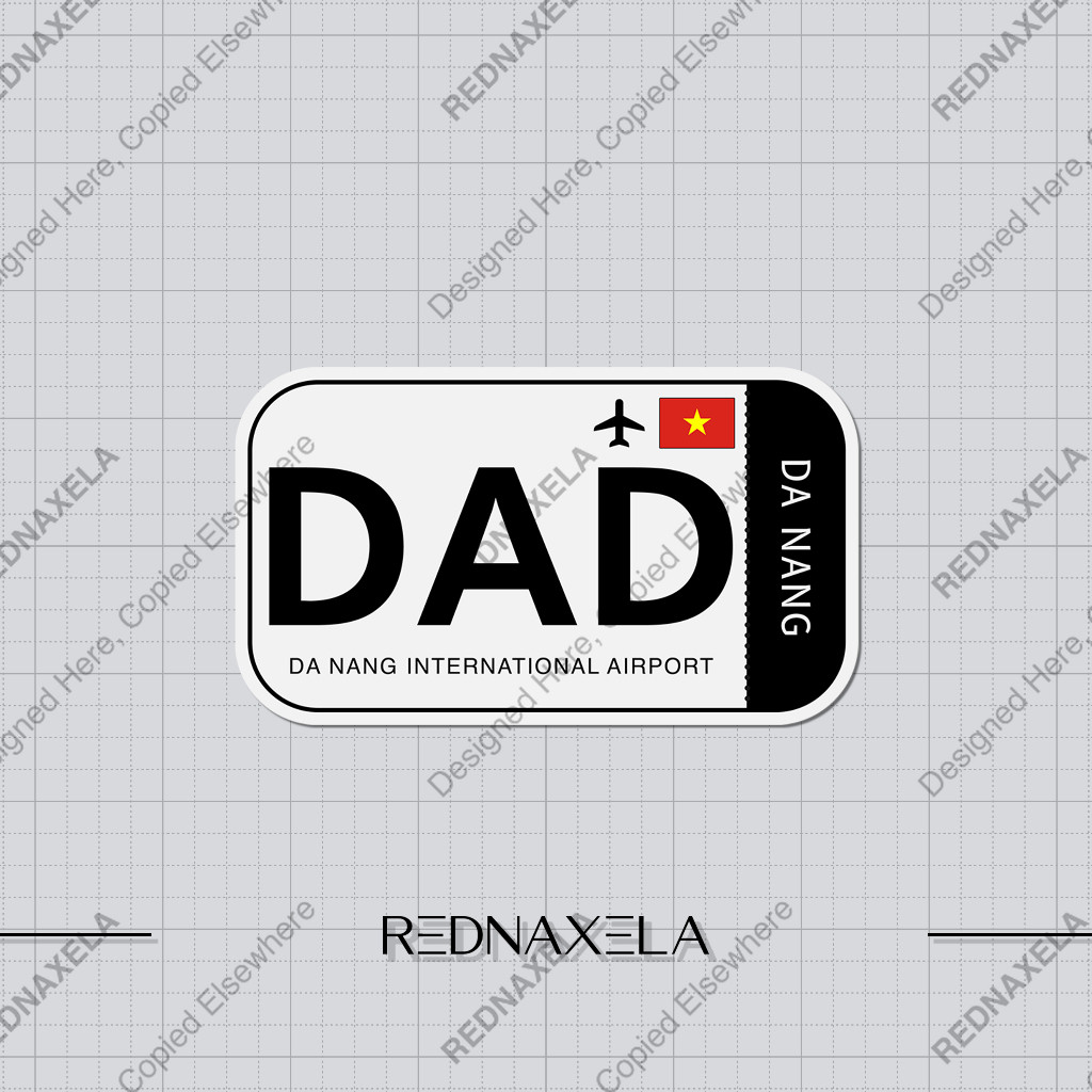 

Stiker Vinyl Da Nang International Airport Code DAD Sign Sticker