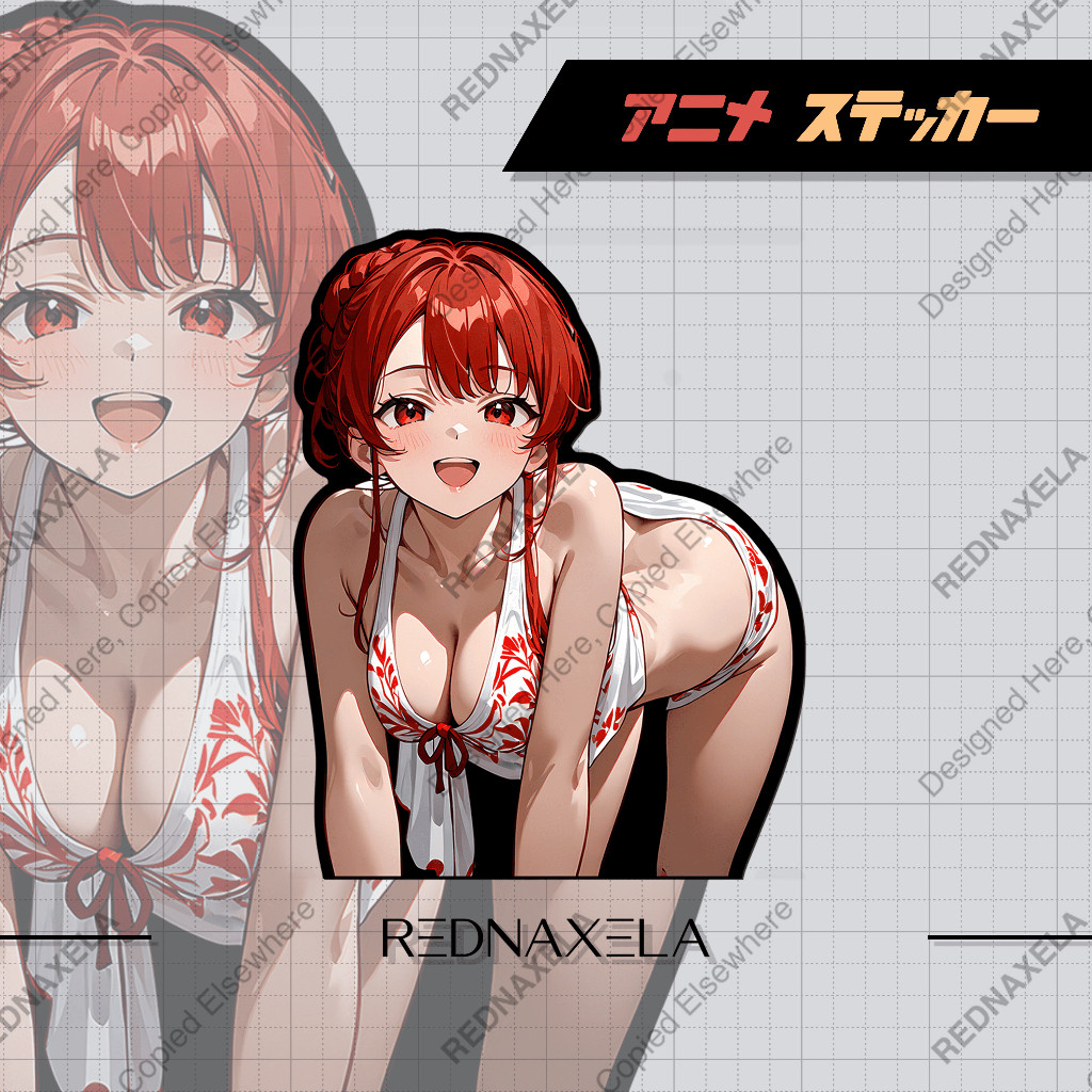 Stiker Vinyl Cheerful Summer Anime Girl Vol.1 Waterproof Outdoor Durable Sticker