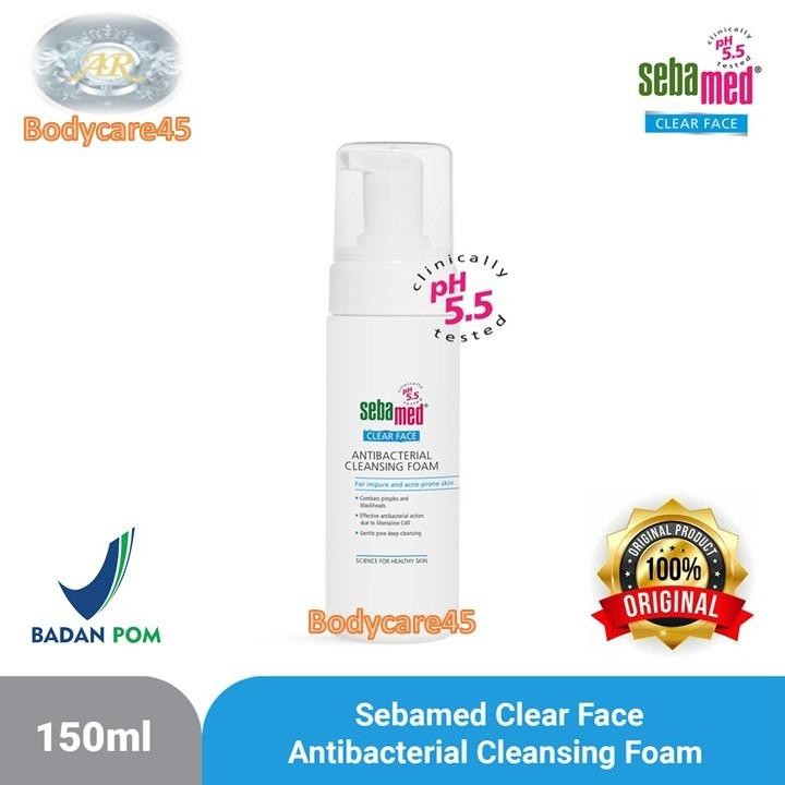 Sebamed Clear Face Antibacterial Foam 150ml - Pembersih Wajah Bebas Sabun dengan Montaline C40 & Pan