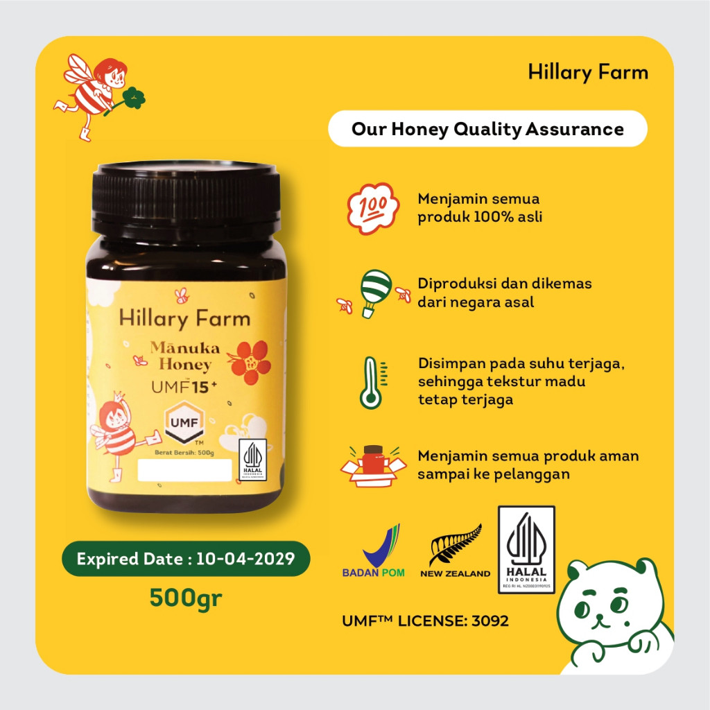 

NEW Hillary Farm Manuka Honey UMF 15+ Madu Manuka 500gr