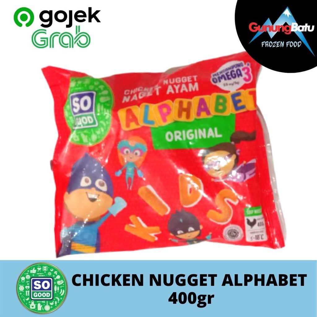 

SO GOOD CHICKEN NUGGET ALPHABET 400 GRAM