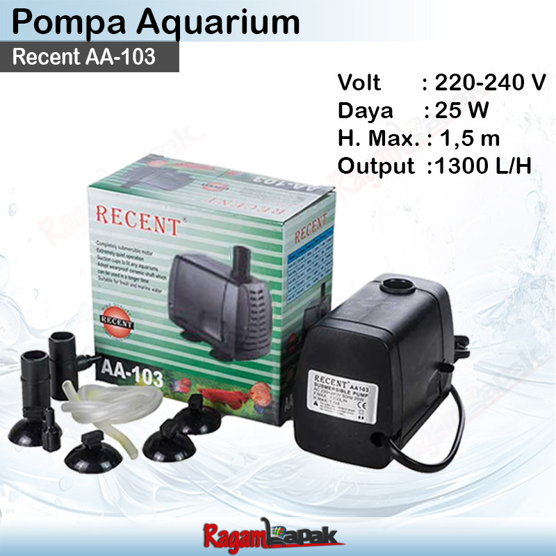 Pompa kolam Aquarium RECENT AA-103 Pompa Aquarium Recent AA-103 Pompa Aquarium 103