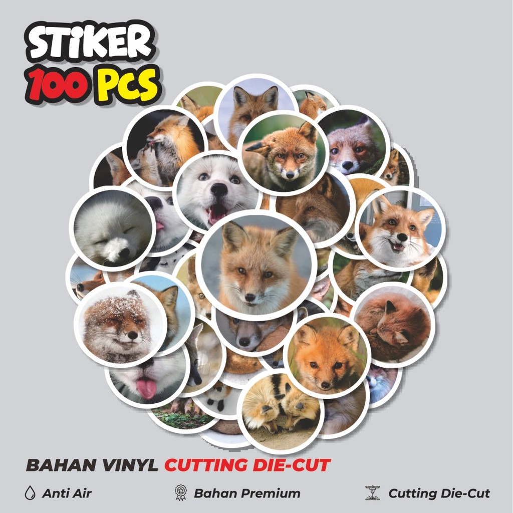 

Terbaru! 50 pcs Stiker Funny Character Real Fox Portrait Dekorasi Lucu Kreatif untuk Notebook, Skateboard, HP