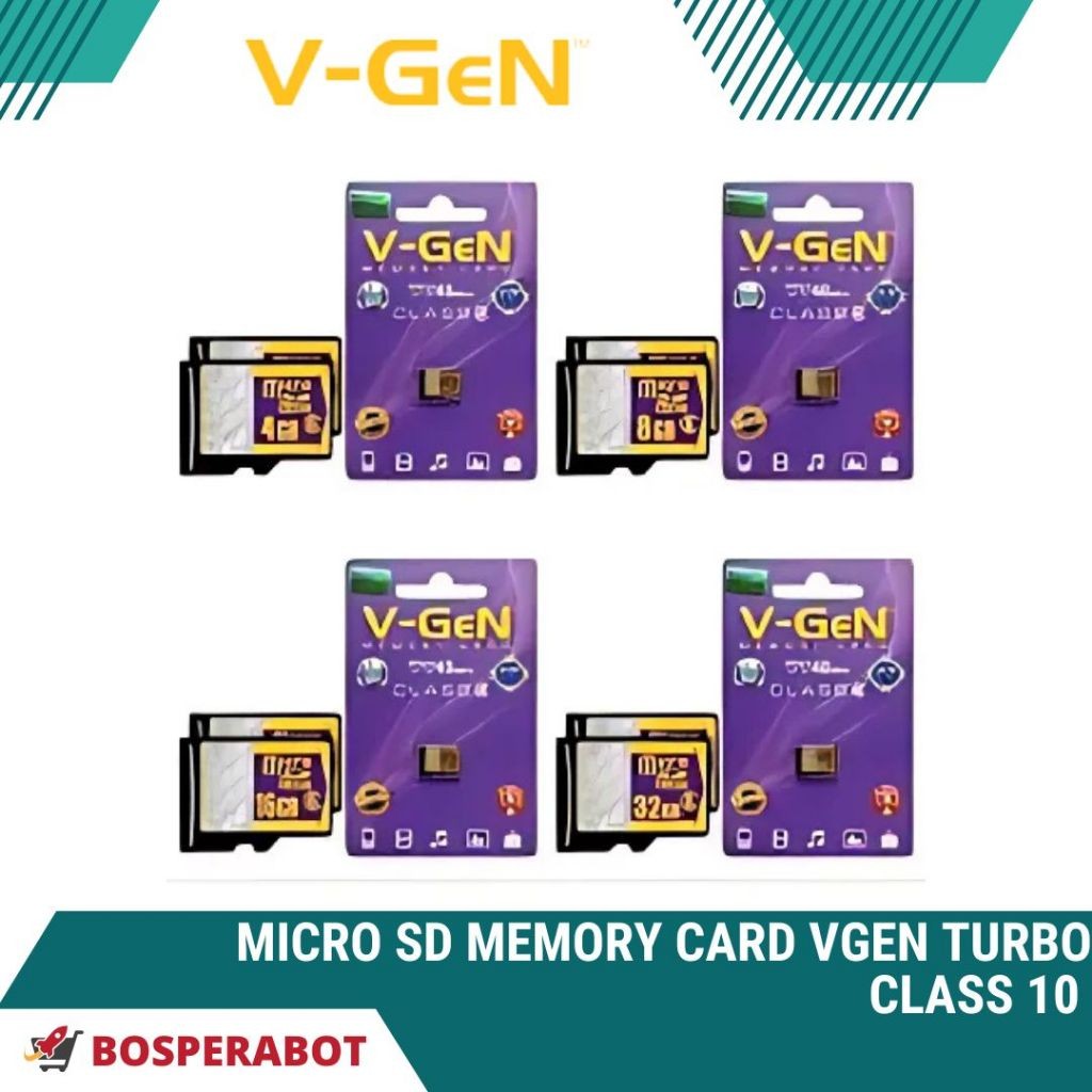 MEMORI HP 8GB 16GB 32GB 64GB 128G MICRO SD MEMORY CARD VGEN TURBO Class 10 ORIGINAL BERGARANSI RESMI
