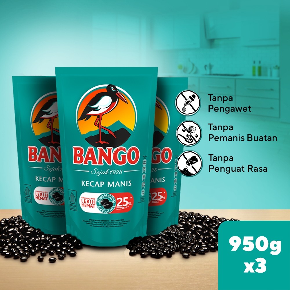 

Bango Kecap Manis Refill Pouch Besar 950G x 3
