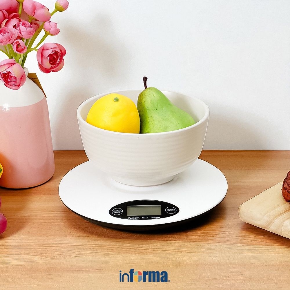 Informa Cooking Color Ukuran L Prun Timbangan Dapur Digital Round Kitchen Scale Alat Pengukur Berat 