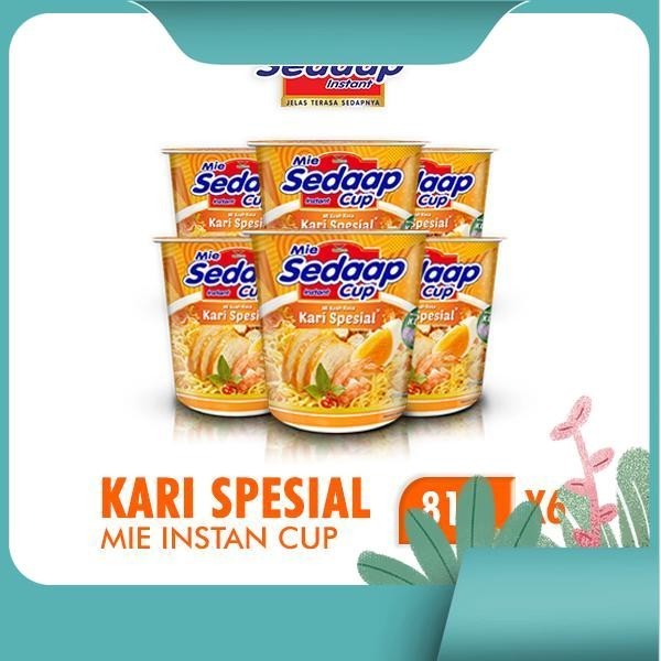 

Sedaap Mie Instan Cup Kari Spesial 81g x6
