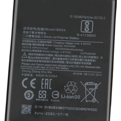 Baterai Xiaomi  BN54 Battery Xiaomi Redmi 9A (5020 mAh) Oryginal GRATIS Headset Hifi Xiaomi