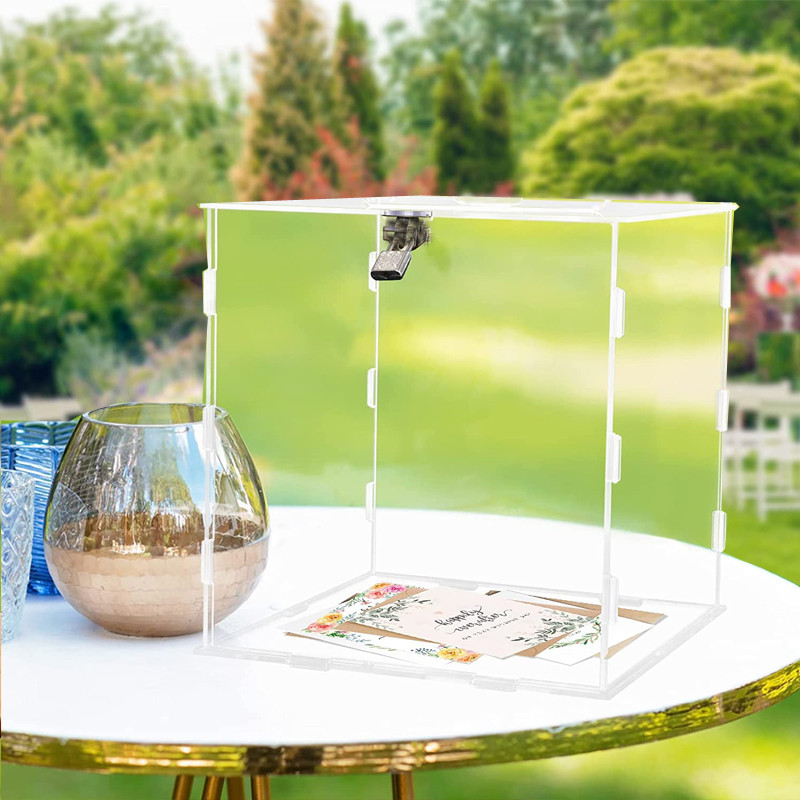 

10x9x10in- Clear Wedding Money Box For Reception Money Box Gift Card Box Party Graduation Birthday Baby Shower Decorations