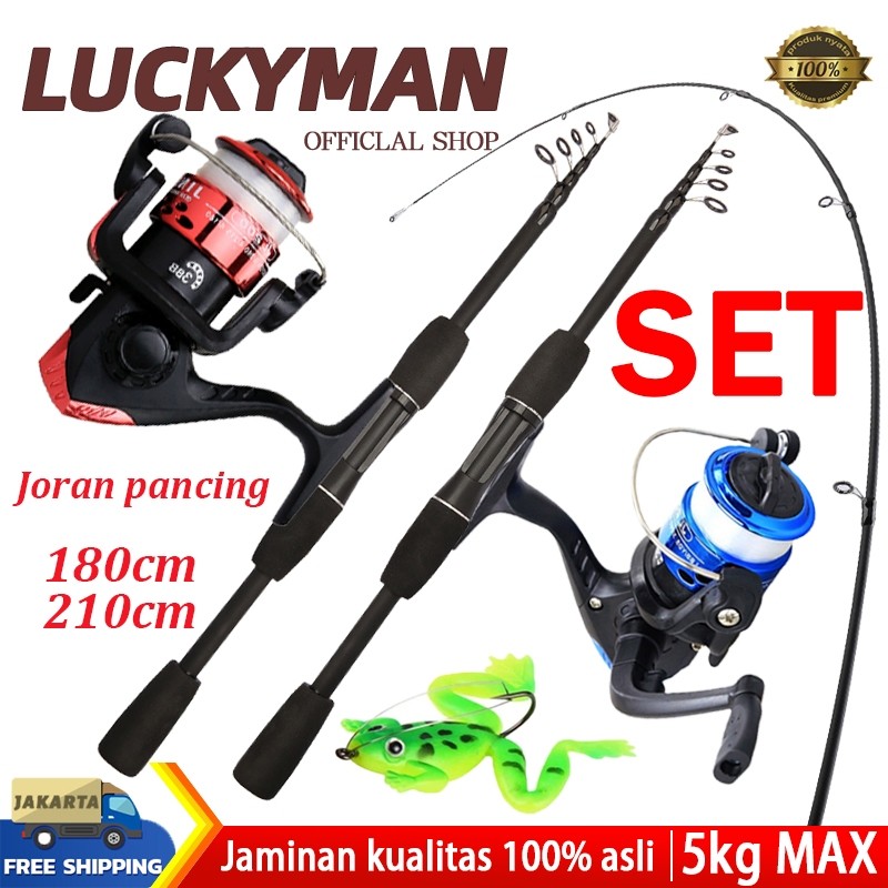 【Promosi】1 set pancing lengkap/Joran carbon murah set lengkap/fiber/carbon fiber/Spinning