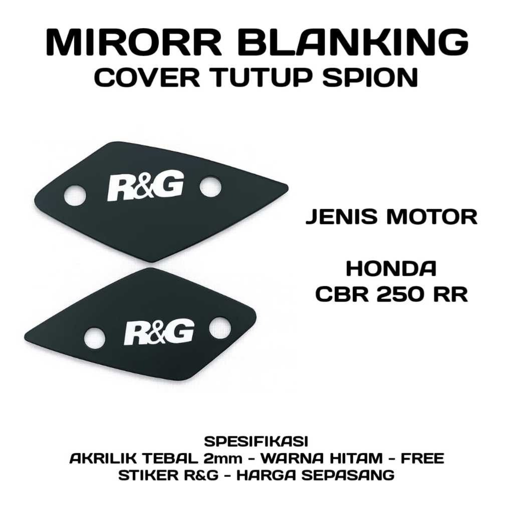 COD Mirror Blanking R&G CBR 250R / RR - Cover Tutup Spion Motor CBR - Penutup Lubang Spion Motor CBR