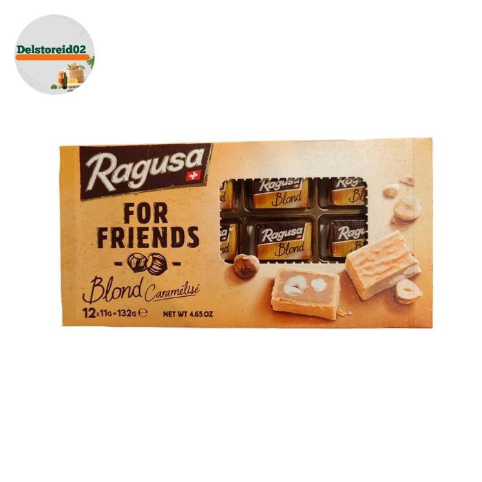 

Ragusa for friends blond caramel chocolate (coklat putih isi truffle dan kacang hazel) 132 gram