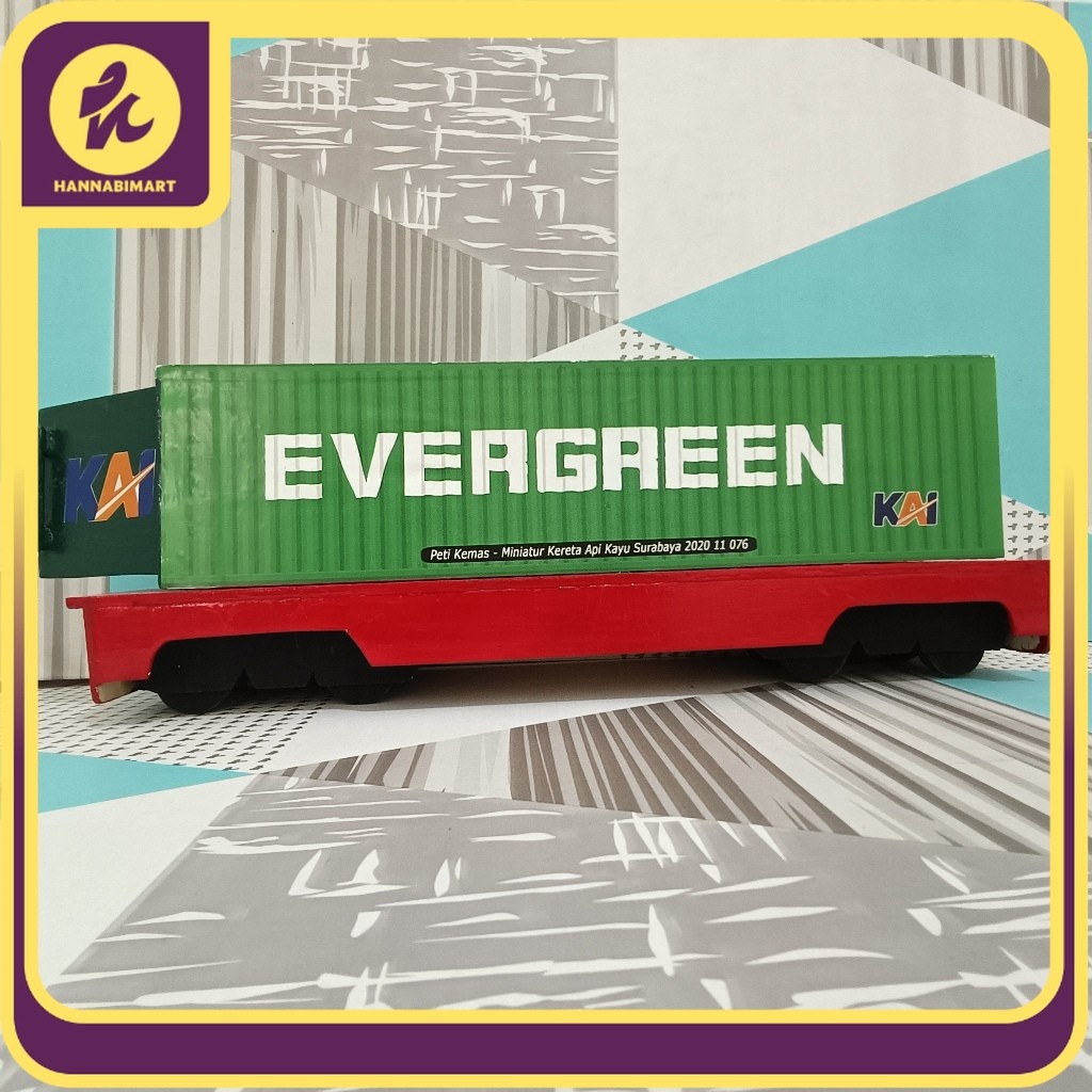 SALE Miniatur Kereta Api Peti Kemas Random - MINIATUR KERETA API KAYU SURABAYA