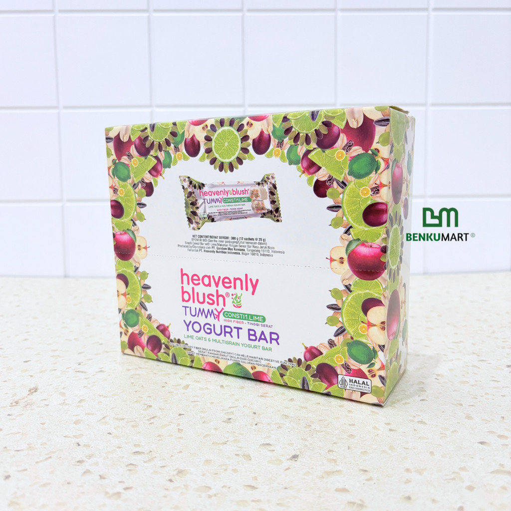 

[BOX] Heavenly Blush Yogurt Bar Lime (12 Sachet x 25 gr) (300 gr) | Tummy Bar LIME - BOX