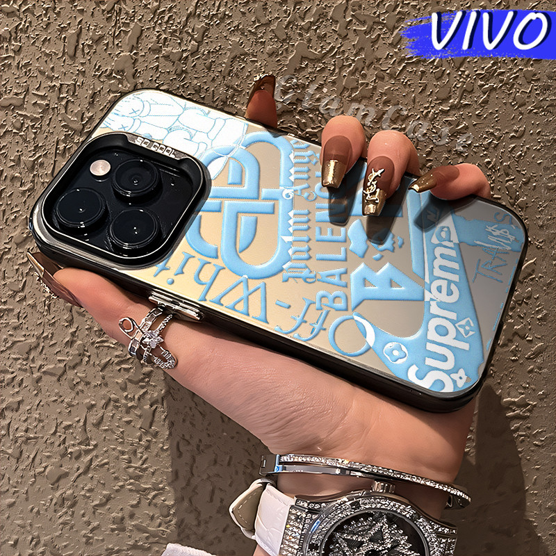 Seni Graffiti Glossy Hologram PC Case VIVO Y17s Y12 Y12S Y15s Y21 Y03 Y16 Y22 Y18 Y02 Y17 Y27s Y30 Y
