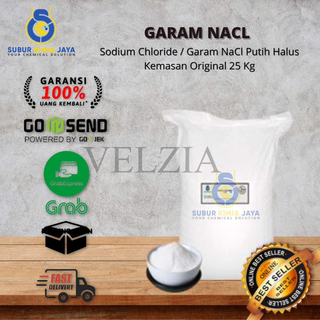 

Garam NaCl Putih Halus / Sodium Chloride 25 Kg