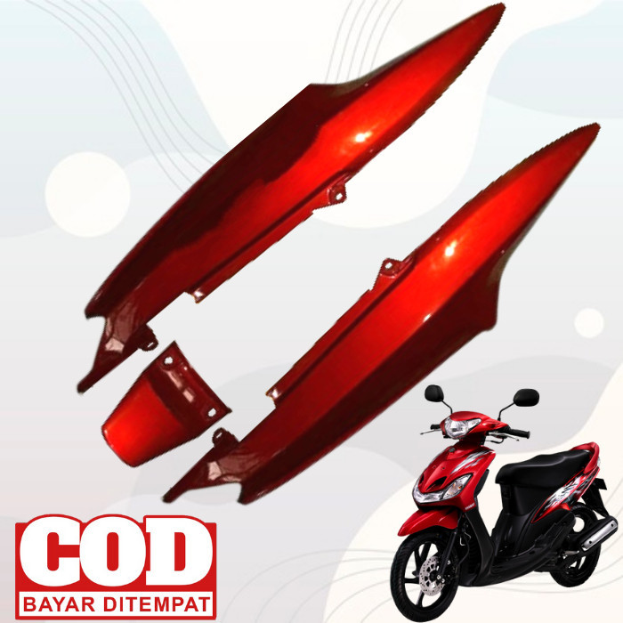 Cover body belakang  mio smile sporty tahun 2007 - 2012 - body kiri kanan mio smile warna Merah