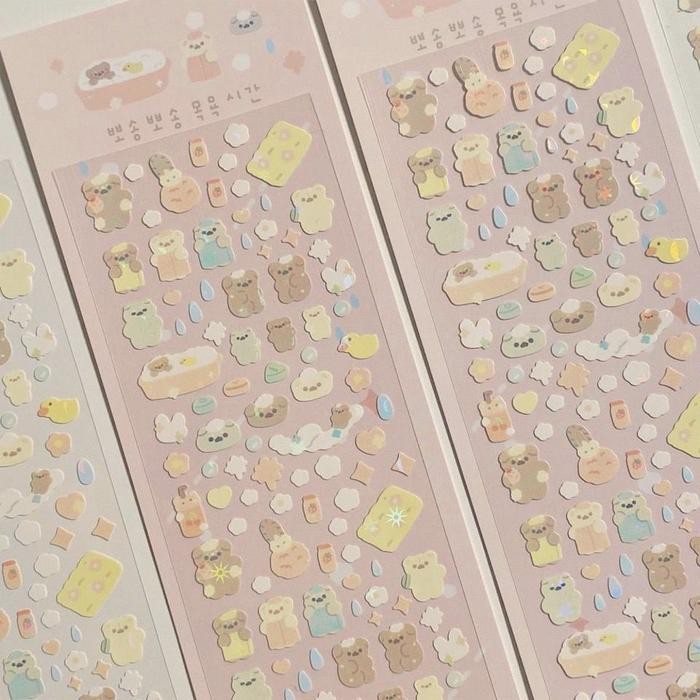 

Sticker Hologram Galicici Deco Journal BROWN BABY BEAR Stiker Decorative Glitter Craftycharm