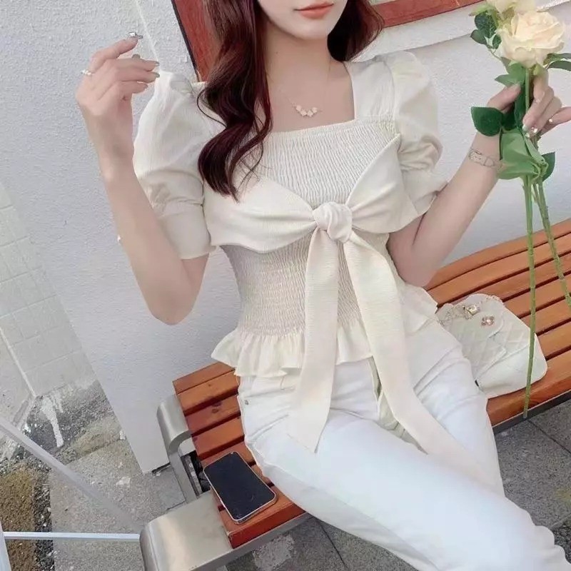 BK - ZRX BLOUSE VIOLET PITA MODEL DI DEPAN KESAN MEWAH LENGAN PENDEK KEKINIAN TOP / ASEPA BLOUSE / A