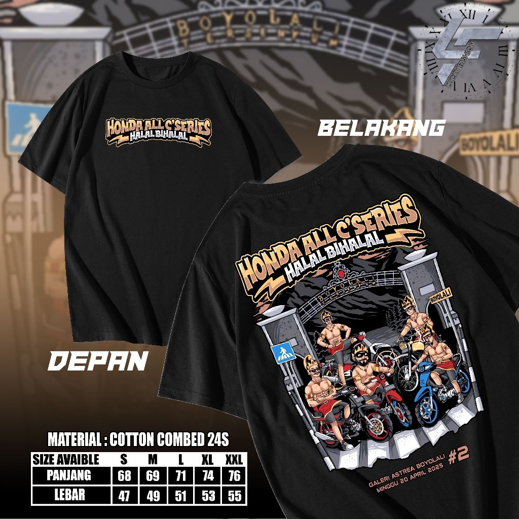 Pakaian jalanan baju kaos pria HALAL BIHALAL#2#1 HONDA ALL C SERIES HONDA ASTREA GRAND INDONESIA Oto