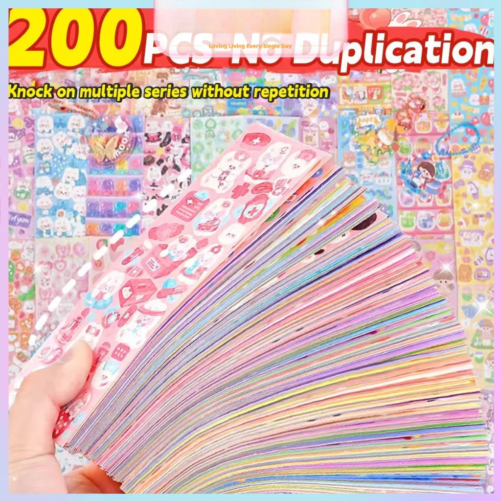 

[DOTDING] ‌Stiker Kartun Shiny 200 Lembar Motif Unik - Set DIY Hias Buku Catatan & HP Cover Mahasiswa‌/Shiny Stickers Cartoon DIY Hand Account Adhesive Label for School Holiday Gift Supplies H300