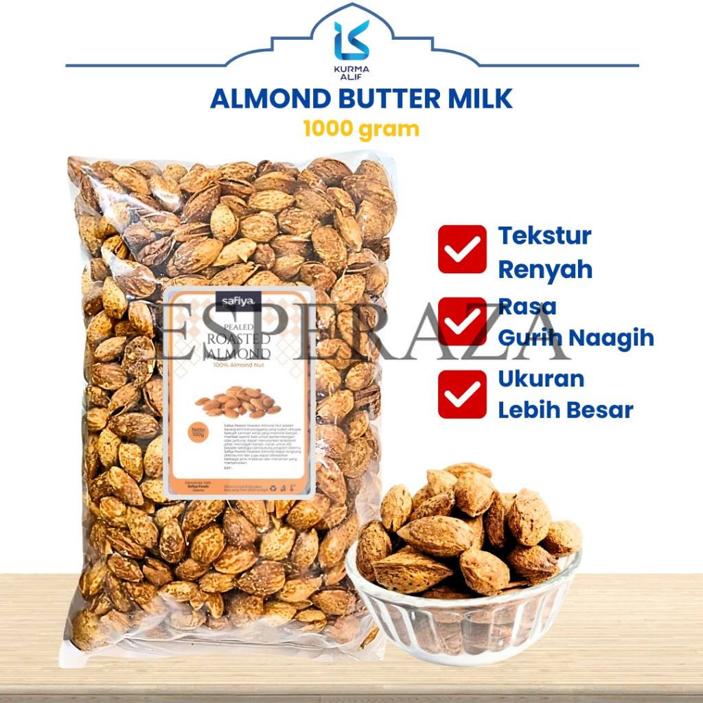 

PromoKacang Almond 1 Kg Roasted Almond Butter Milk Renyah Gurih Oleh Oleh Haji Umroh