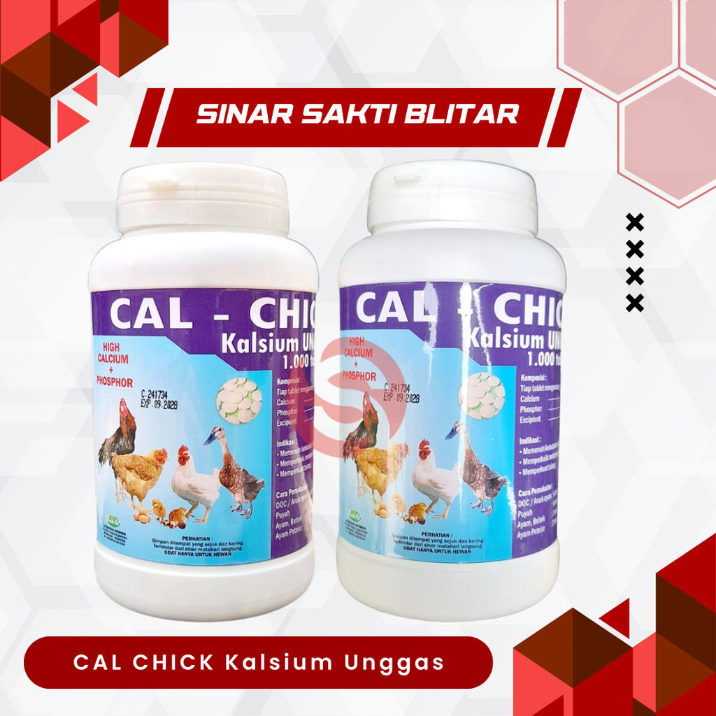 CAL CHICK Calcium kalsium kalk 1000 kaplet vitamin penguat tulang ayam
