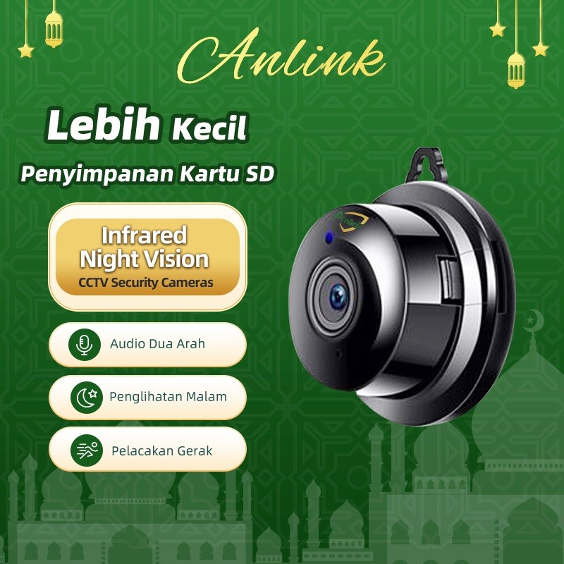 CCTV WiFi Indoor 1080 Kecil Night Vision Audio 2 Arah Deteksi Gerak Untuk Rumah Kantor Tanpa Bulanan