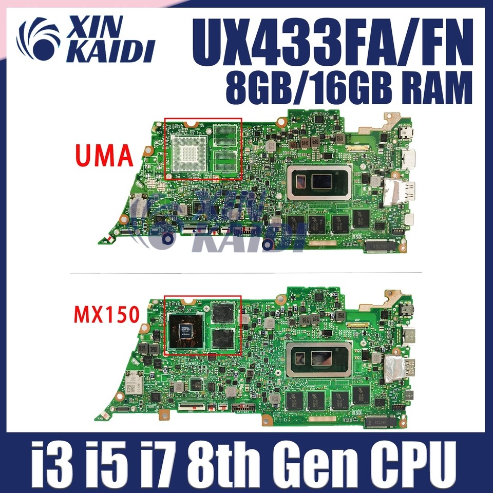 UX433FA Motherboard For ASUS Zenbook 14 UX433F UX433FN U4300F Laotop Mainboard W/I3-8145U I5-8265U I