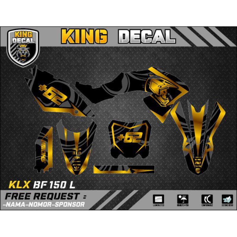 DEKAL / DECAL   KLX BF GOLD  KLX BF MILITAN