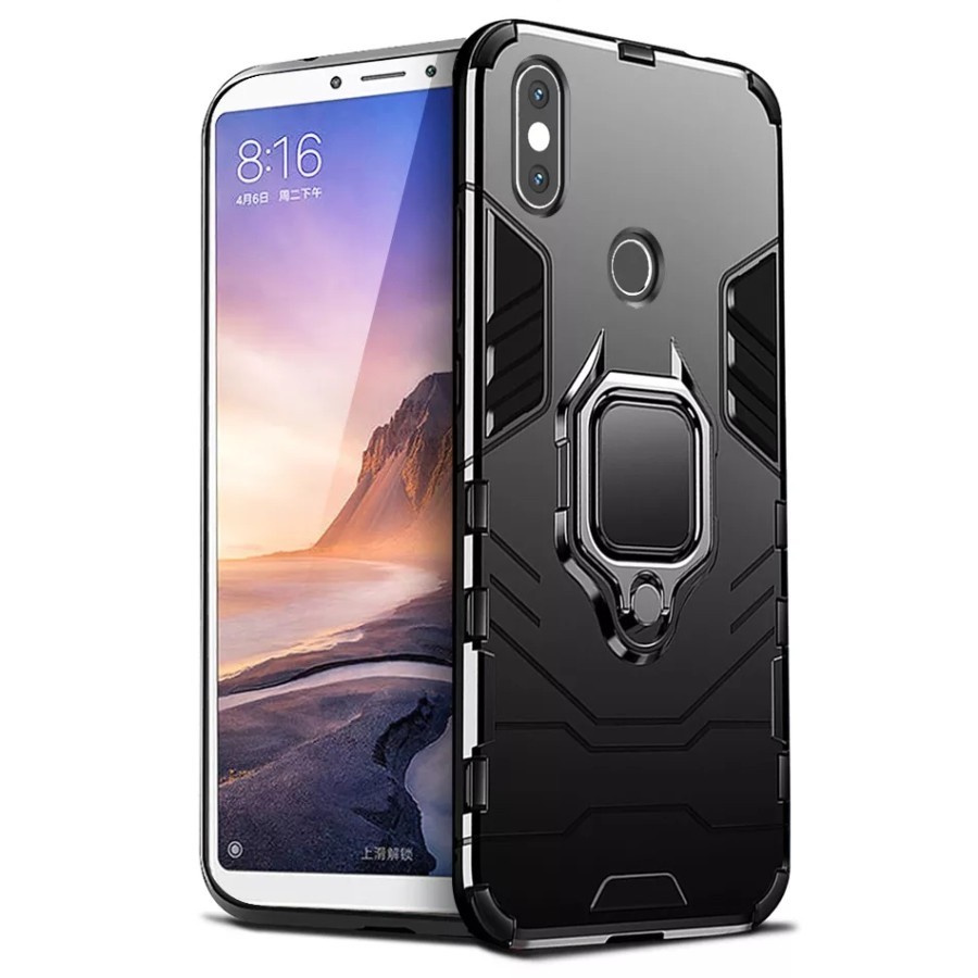 XIAOMI MI MAX 3 CASE RUGGED ARMOR ROBOT STANDING IRING CASE