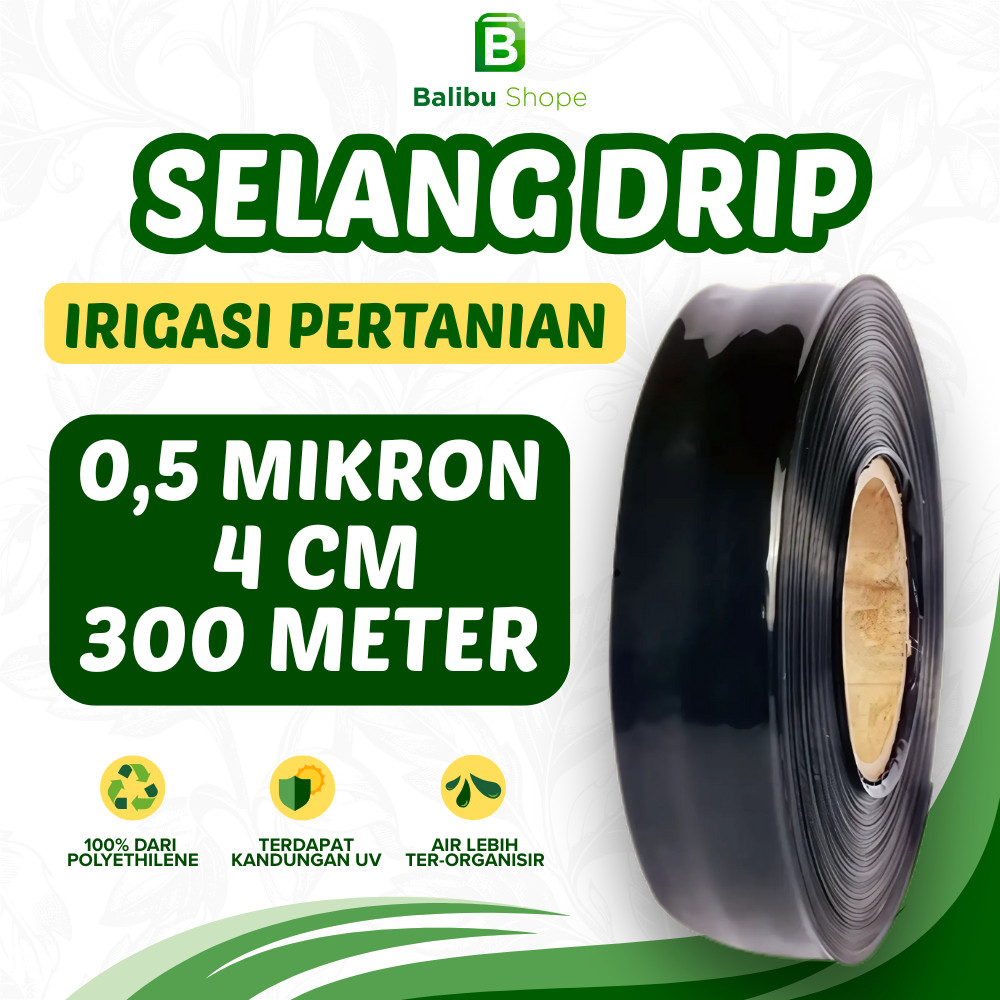 Selang Drip 5 Mikron 300 Meter Hitam PE