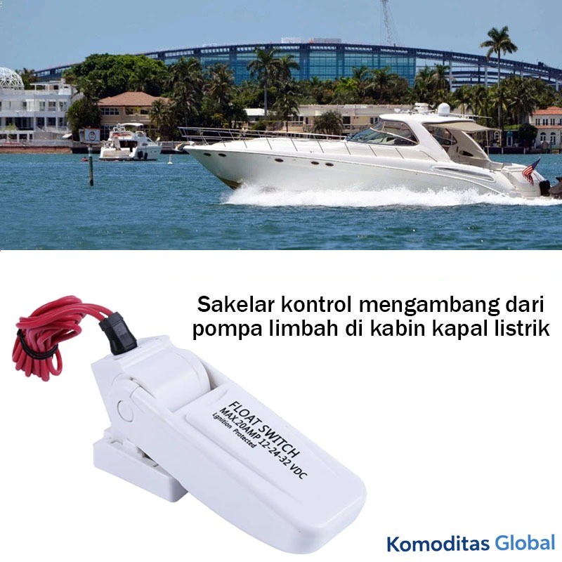 Pompa Bilge Otomatis Marine 12V-32V 1100GPH Dengan Switch Float Submersible