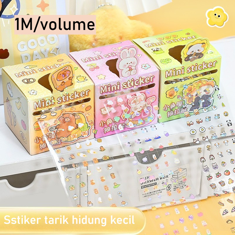 Ready 1M/volume Stiker Capybara Transparan Kapibara Kartun / Stiker lucu kartun mini/Sticker Hologra