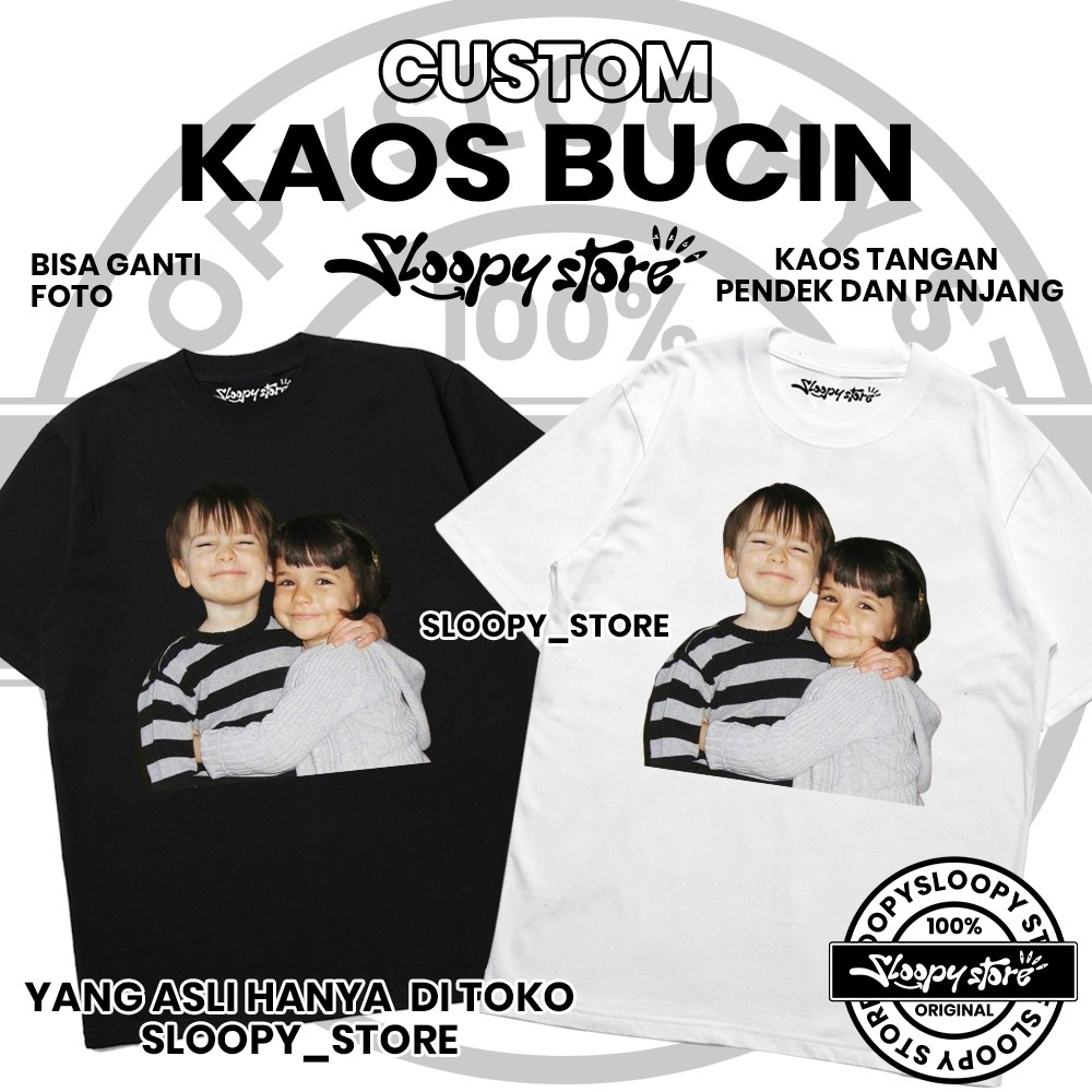Custom Kaos Bucin Couple Foto Ai  T-shirt Couple Unisex