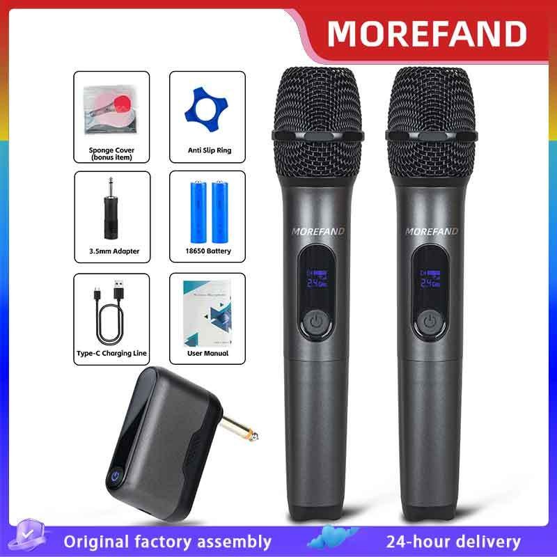 PIXELBYTE Profesional Mic Microphone Karaoke Wireless UHF baik murah Double Sarung Mikrofon Nirkabel